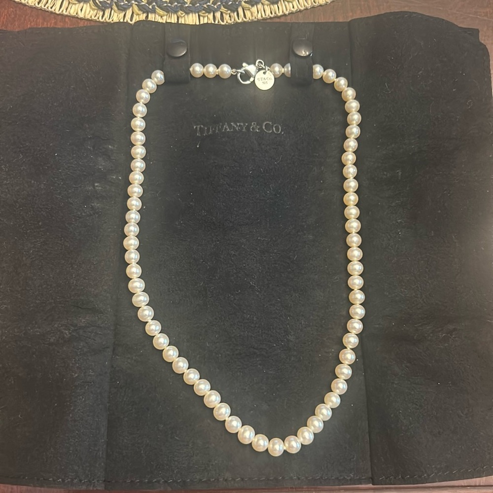 Tiffany and Co. Pearls.  Worn once - with Silver Clasp